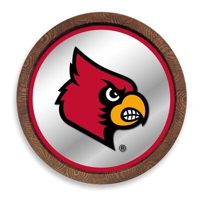 Louisville Cardinals "Faux" Barrel Top Mirrored Wall Sign