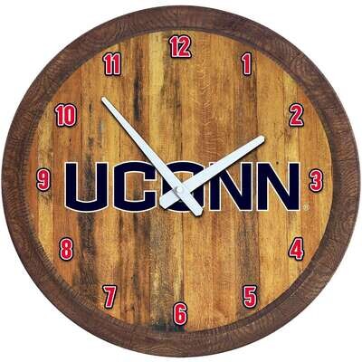 UConn Huskies "Faux" Barrel Top Wall Clock