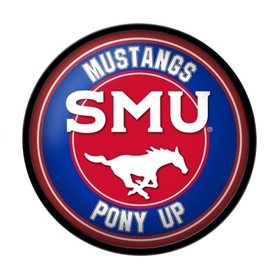 SMU Mustangs PONY UP Modern Disc Wall Sign
