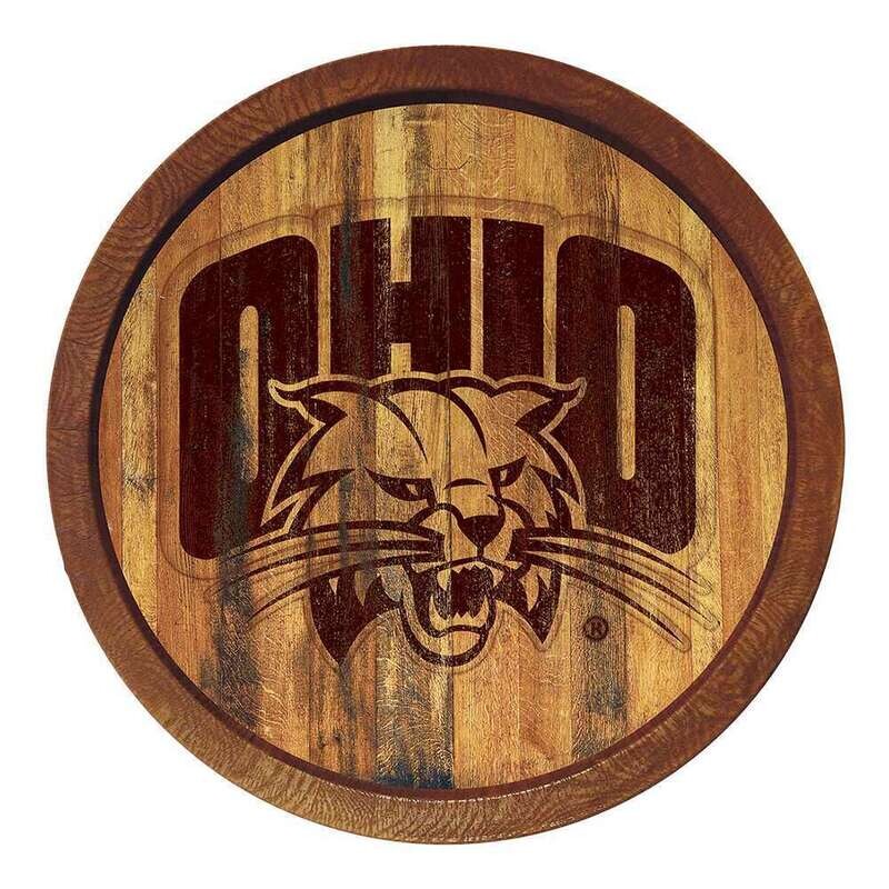 Ohio Bobcats Branded "Faux" Barrel Top Sign