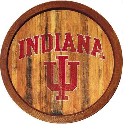 Indiana Hoosiers Weathered "Faux" Barrel Top Sign