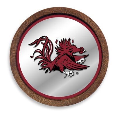 South Carolina Gamecocks Mascot "Faux" Barrel Top Mirrored Wall Sign