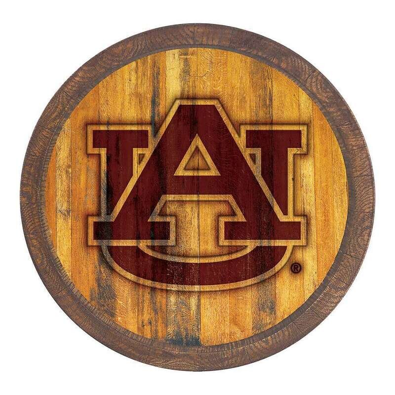 Auburn Tigers Logo Branded "Faux" Barrel Top Sign