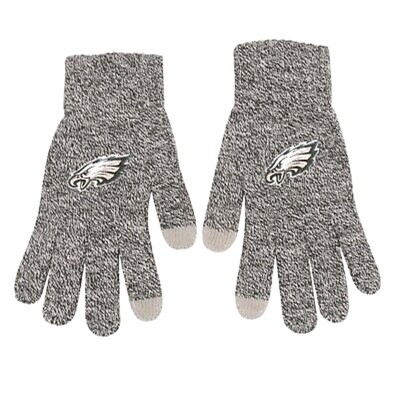 Philadelphia Eagles Gray Knit Acrylic Gloves W/Texting Tips