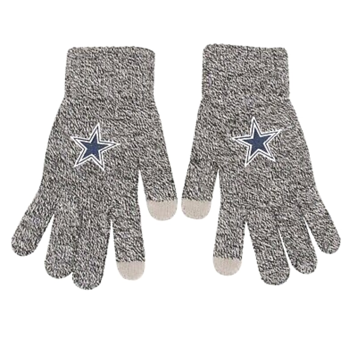 Dallas Cowboys Gray Knit Acrylic Gloves W/Texting Tips