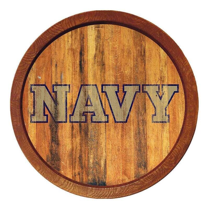 Navy Midshipmen Weathered "Faux" Barrel Top Sign