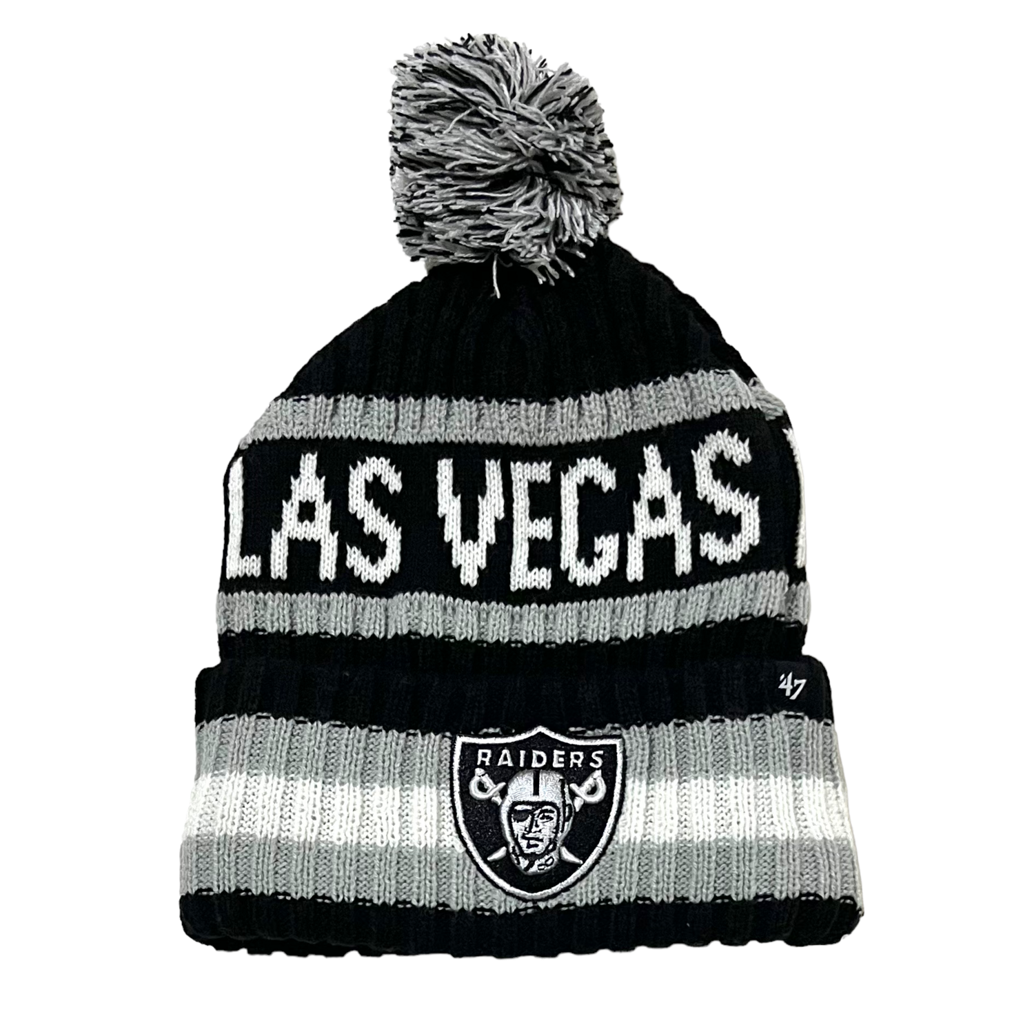 Las Vegas Raiders Men's 47 Bering Cuffed Pom Knit Hat