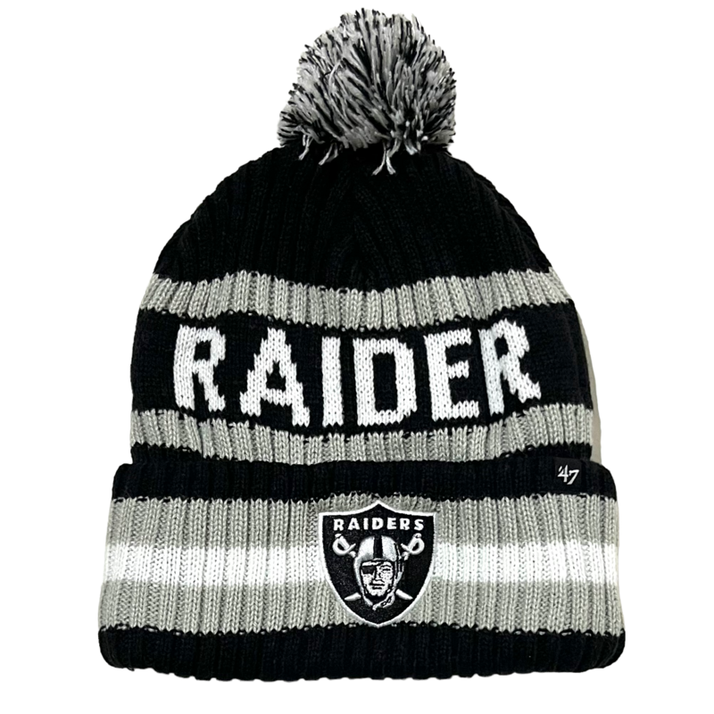 Las Vegas Raiders Nation Men’s 47 Bering Cuffed Pom Knit Hat