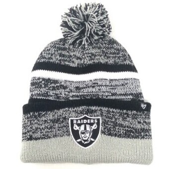 Las Vegas Raiders Men's 47 Brand Cuffed Pom Knit Hat