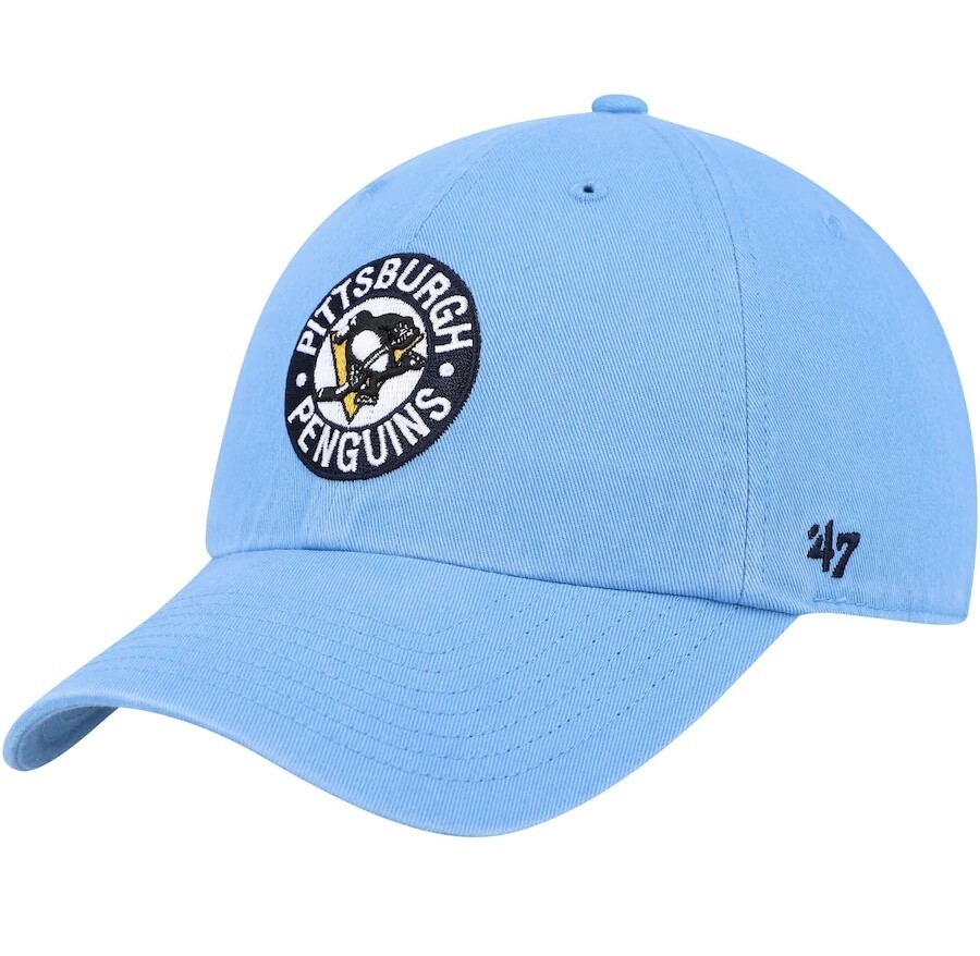Pittsburgh Penguins Men’s Light Blue 47 Brand Clean Up Adjustable Hat