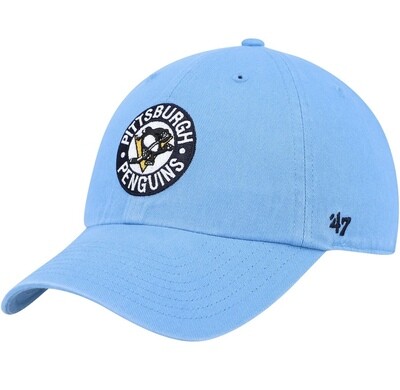 Pittsburgh Penguins Men’s Light Blue 47 Brand Clean Up Adjustable Hat