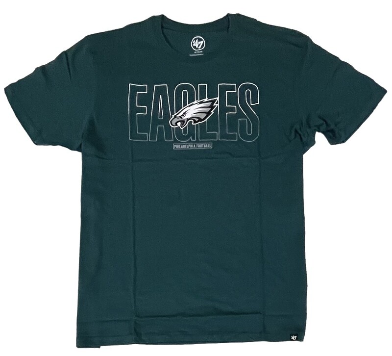 Philadelphia Eagles Men’s 47 Brand Super Rival Split Squad Pacific Green T-Shirt