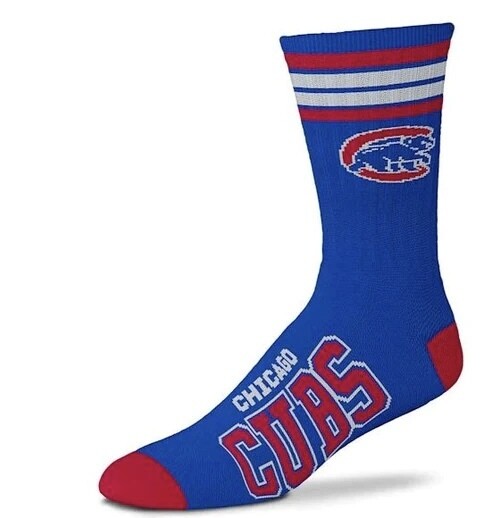 Chicago Cubs Adult 4-Stripe Duece Crew Socks