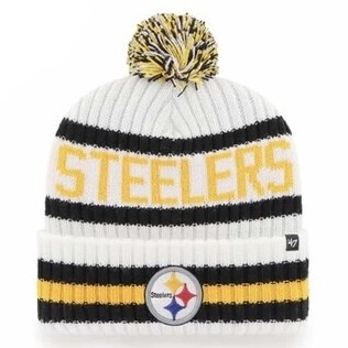 Pittsburgh Steelers Men’s 47 White Bering Pom Knit Hat