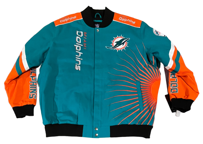 Miami Dolphins Men’s G-III Sports by Carl Banks Extreme Redzone Full-Snap Varsity Jacket