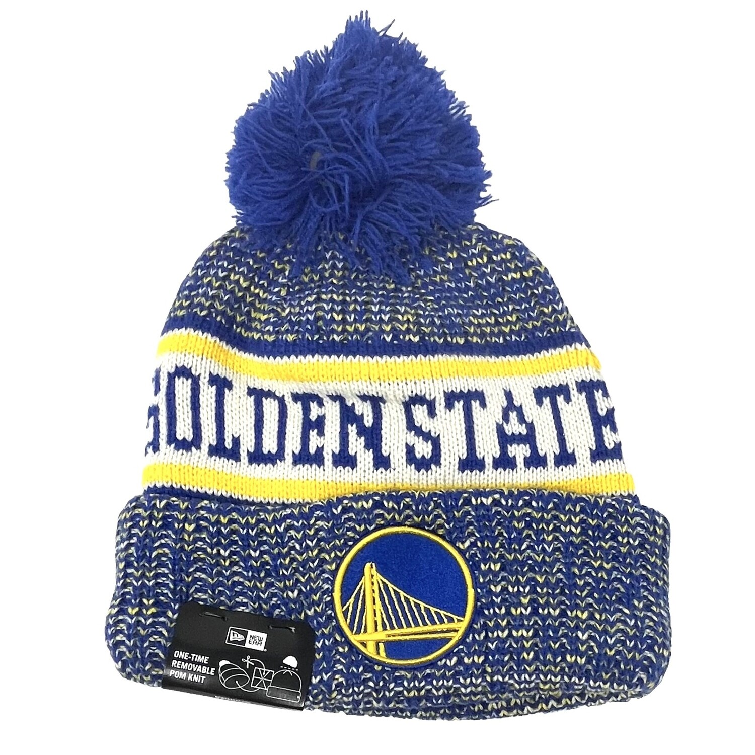 Golden State Warriors Men's New Era Cuffed Pom Knit Hat