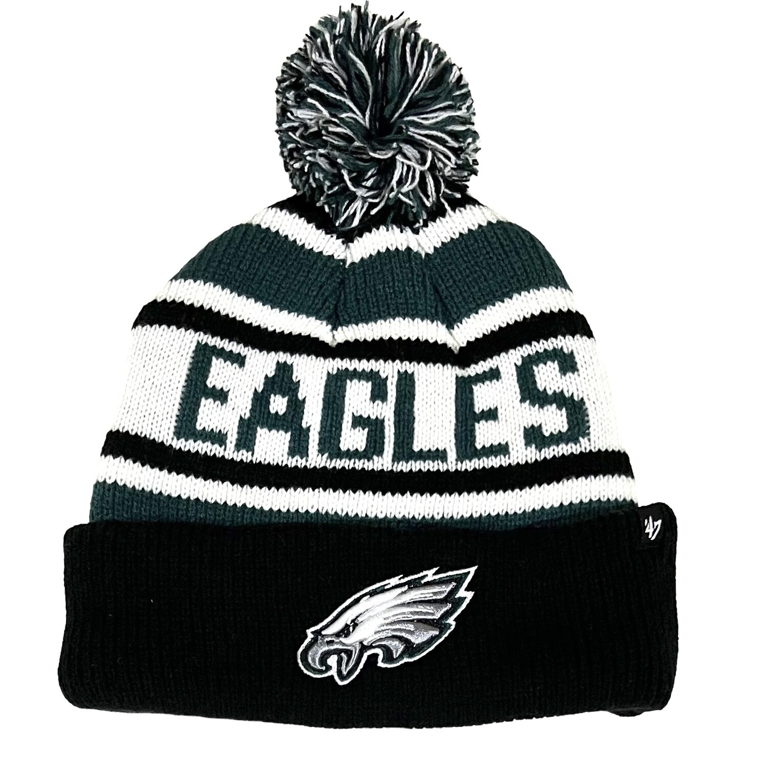 Philadelphia Eagles Youth 47 Brand Cuffed Pom Knit Hat
