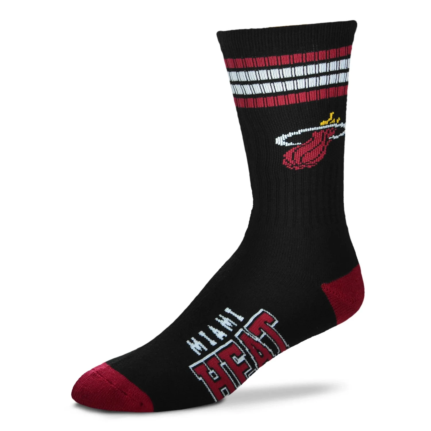 Miami Heat Adult 4-Stripe Deuce Socks