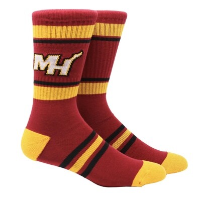 Miami Heat Men’s Stripe Crew Socks Miami Heat Men’s Stripe Crew Socks