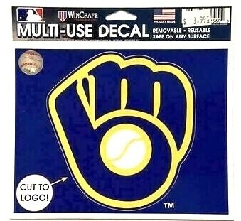 Milwaukee Brewers 4.5" x 5.75" Multi-Use Decal Cut to Logo