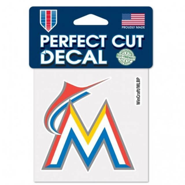 Miami Marlins 4" x 4" Perfect Cut Color Decal