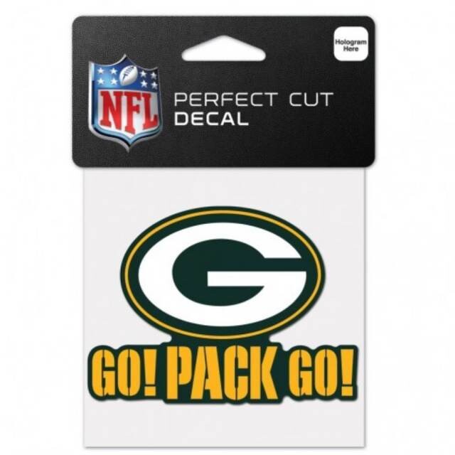 Green Bay Packers Go Pack Go 4" x 4" Perfect Cut Color Decal