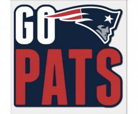 New England Patriots Go Pats 8" x 8" Perfect Cut Color Decal