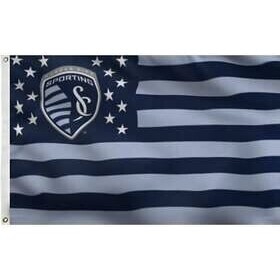 Sporting Kansas City Stars And Stripes Blue Silk Screen 3' x 5' Deluxe Flag