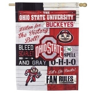 Ohio State Buckeyes 28 Ohio State Buckeyes 28" x 44" Suede Vertical House Flag