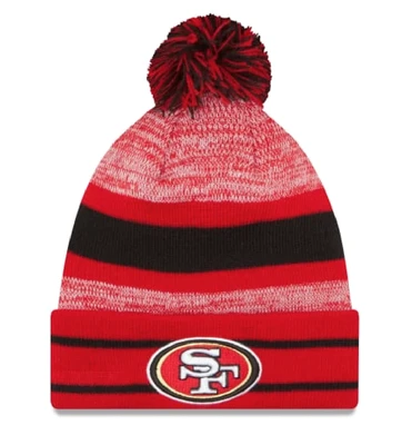San Francisco 49ers Men's New Era Cuffed Pom Knit Hat