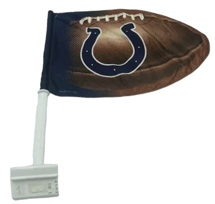 Indianapolis Colts 11.75" x 14" Football Shaped Car Flag