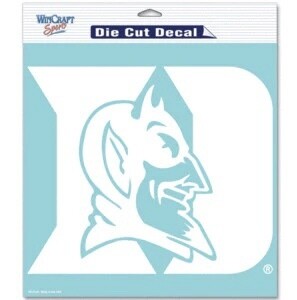 Duke Blue Devils White 8" x 8" Perfect Cut Color Decal