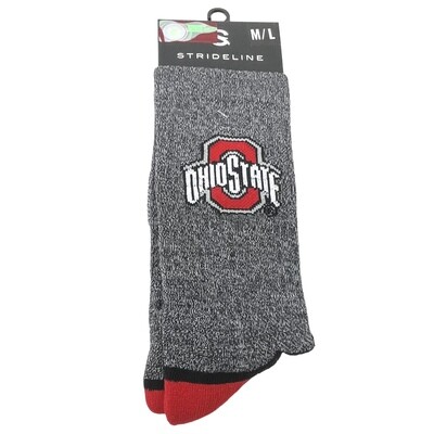 Ohio State Buckeyes Men’s Grey Strideline Socks
