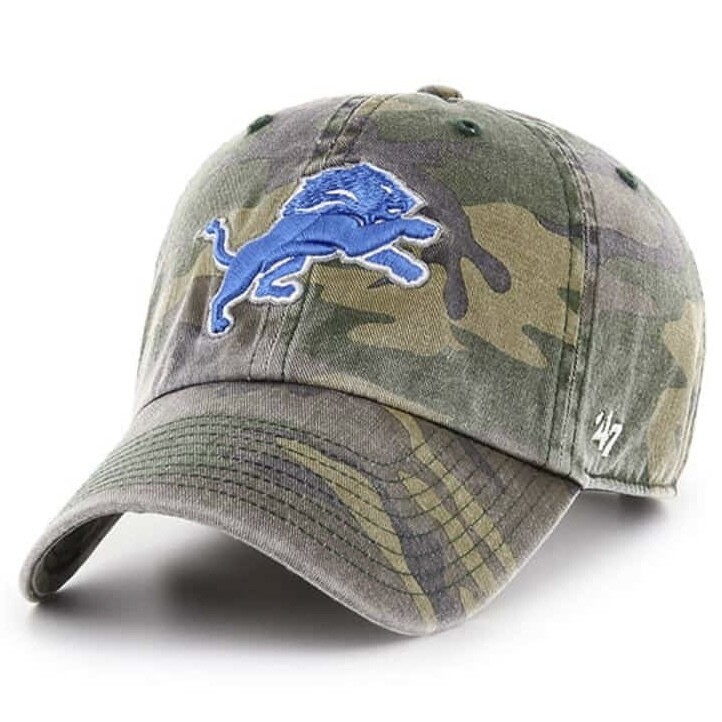 Detroit Lions Men’s Camo 47 Brand Clean Up Adjustable Hat
