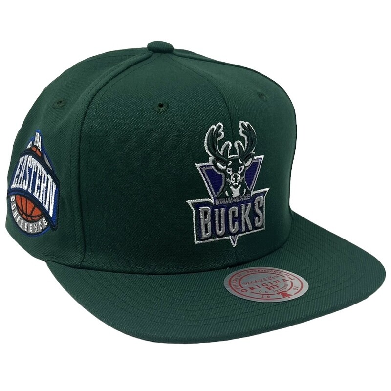 Milwaukee Bucks Men's NBA Conference Patch Snapback Hat Milwaukee Bucks Men's NBA Conference Patch Snapback Hat