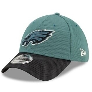 Philadelphia Eagles Men's Green / Black New Era NFL Sideline Road 39Thirty Stretch Fit Hat