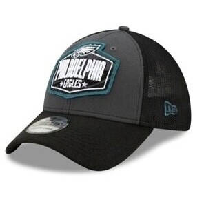 Philadelphia Eagles Men’s New Era Black NFL Draft 39Thirty Fitted Trucker Hat