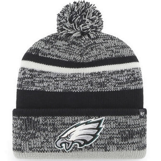 Philadelphia Eagles Men's 47 Brand Cuffed Pom Knit Hat