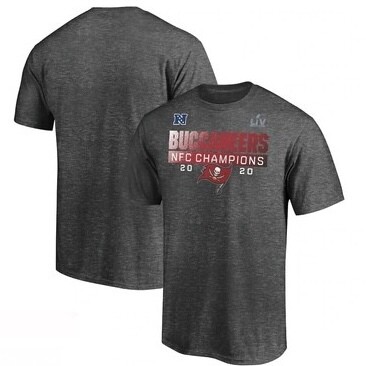 Tampa Bay Buccaneers Men’s 2020 Heather Charcoal NFC Champions Scramble T-Shirt