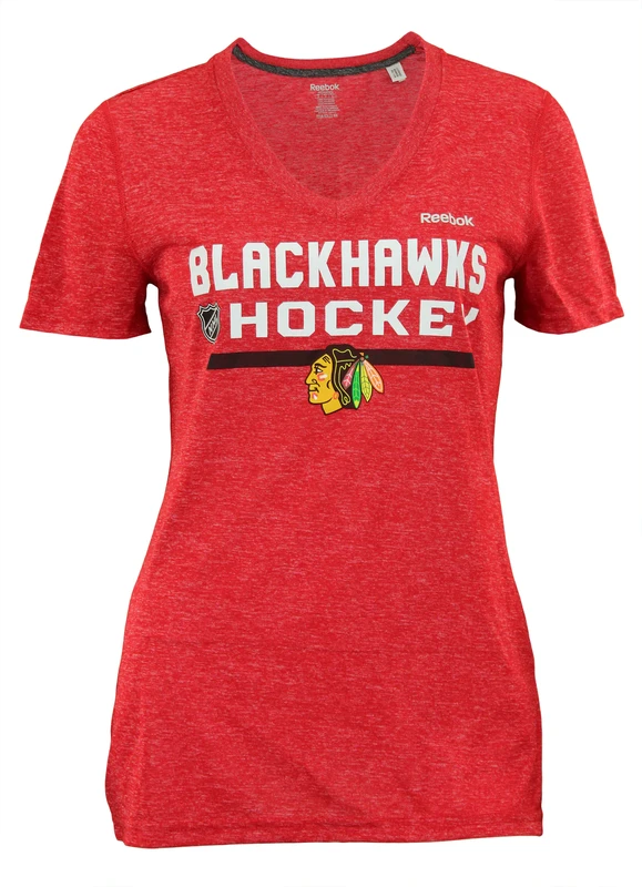 Chicago Blackhawks Women's Authentic Freeze Reebok V-Neck T-Shirt Chicago Blackhawks Women's Authentic Freeze Reebok V-Neck T-Shirt