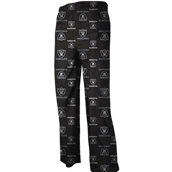 Oakland Raiders Youth Black All Over Print Pajama Pants