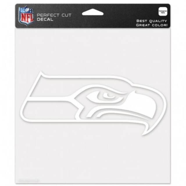 Seattle Seahawks White 8" x 8" Perfect Cut Color Decal