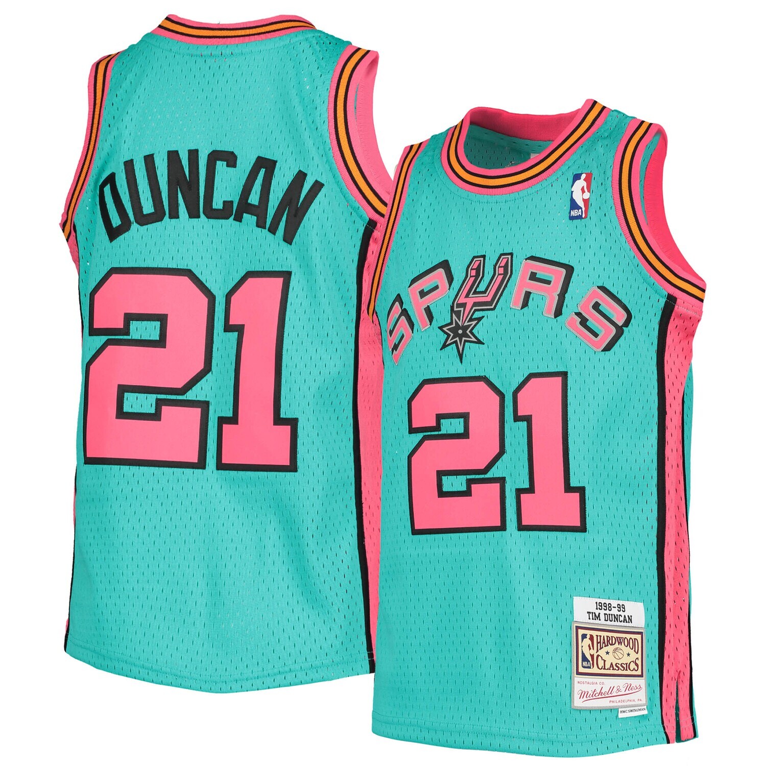 Mitchell & Ness Swingman Mesh Jersey San Antonio Spurs 1998-99 Tim Duncan :  : Mode