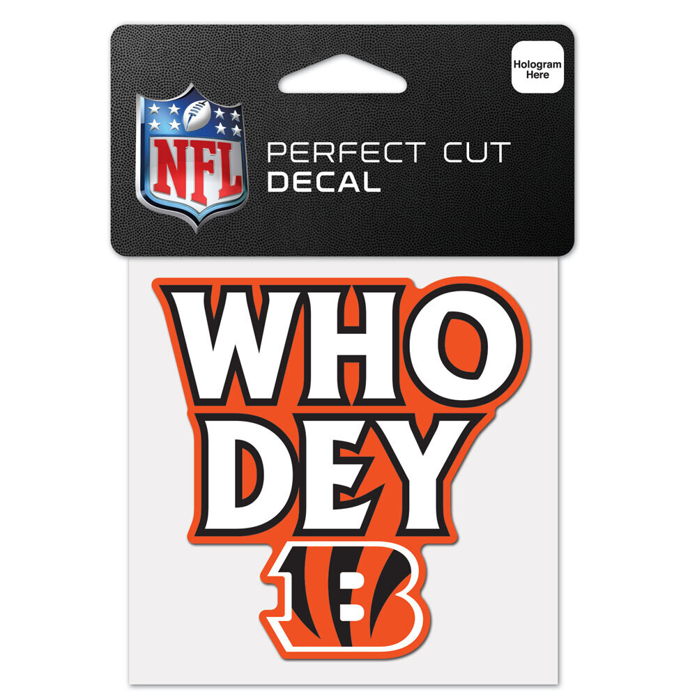 Cincinnati Bengals Who Dey 4" x 4" Perfect Cut Color Decal