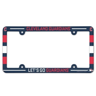 Cleveland Guardians Striped Plastic License Plate Frame