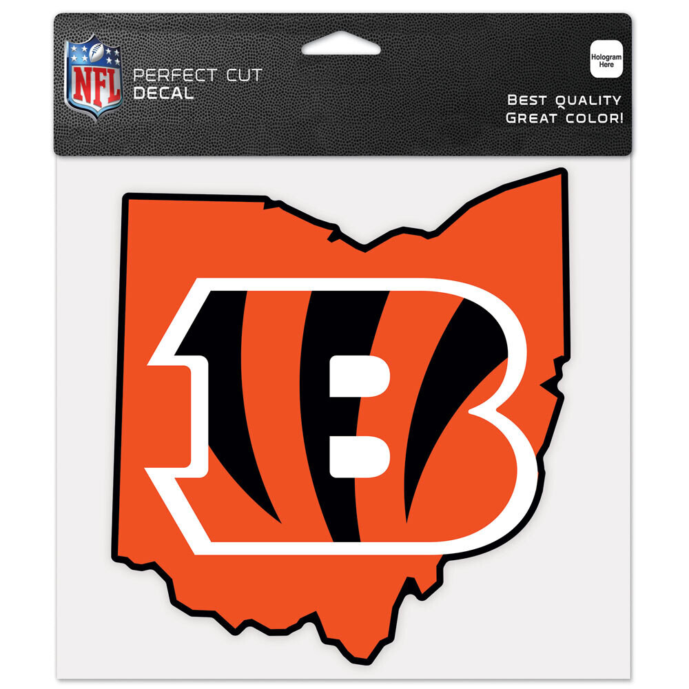 Cincinnati Bengals State 8" x 8" Perfect Cut Color Decal