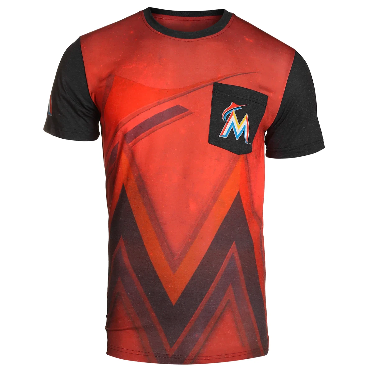 Miami Marlins Men's Big Graphics Pocket Logo T-Shirt