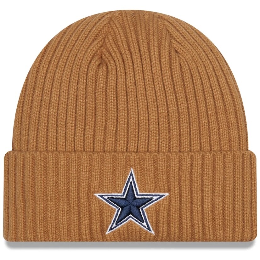 Dallas Cowboys Men's New Era Brown Core classic Cuffed Pom Knit Hat