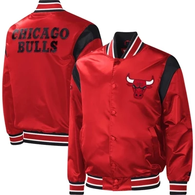 Chicago Bulls Men's Starter Force Play Satin Full-Snap Varsity Jacket