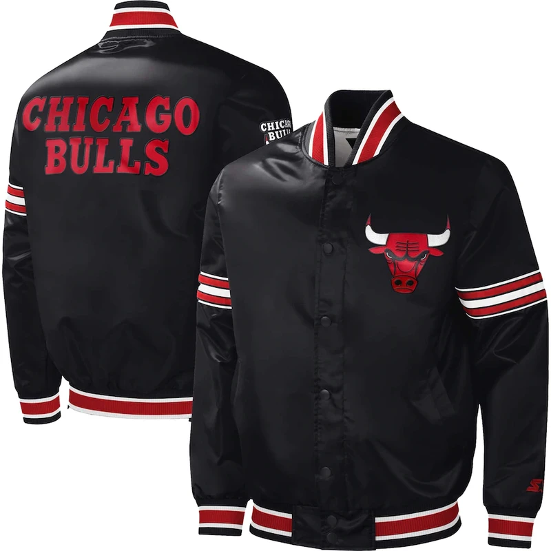 Chicago Bulls Men's Starter Slider Satin Full-Snap Varsity Jacket